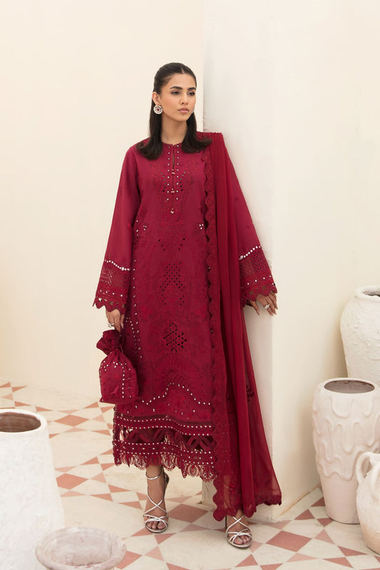 Lawn Collection - Afrozeh - Chikankari - CLARET - D#8 - Mirha Fashion