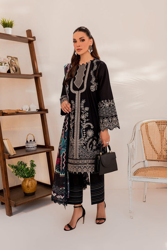 Farasha Mehk Festive Lawn 2023 | Black Floret