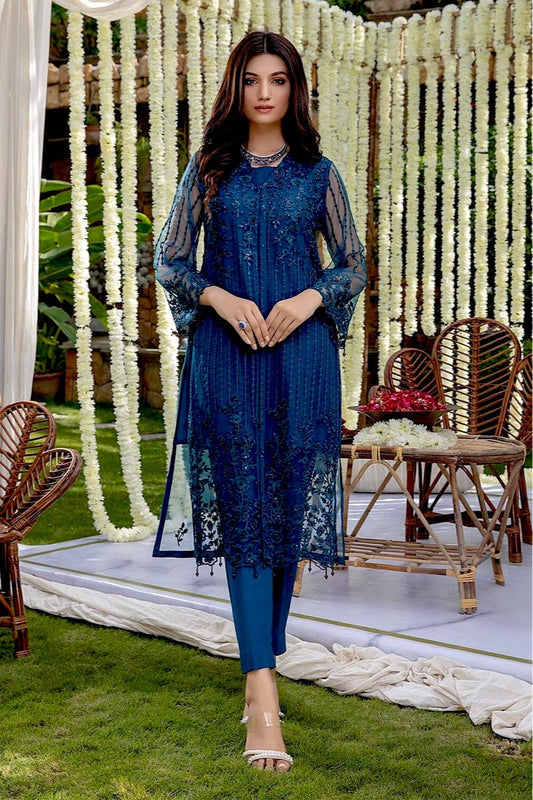 Azure Luxury Formals Unstitched Shirt | Aurora