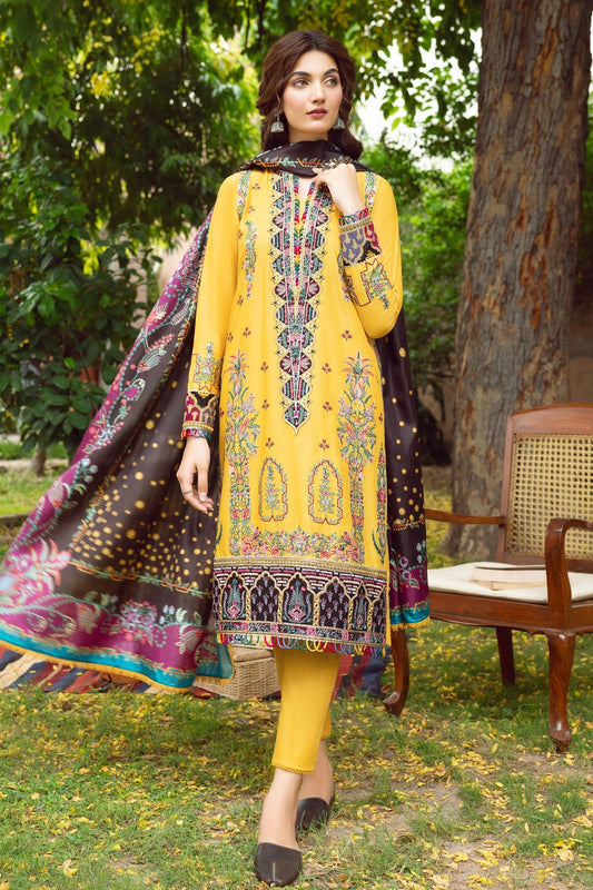 Jazmin-Iris lawn 2023-Cassia-yellow - Mirha Fashion