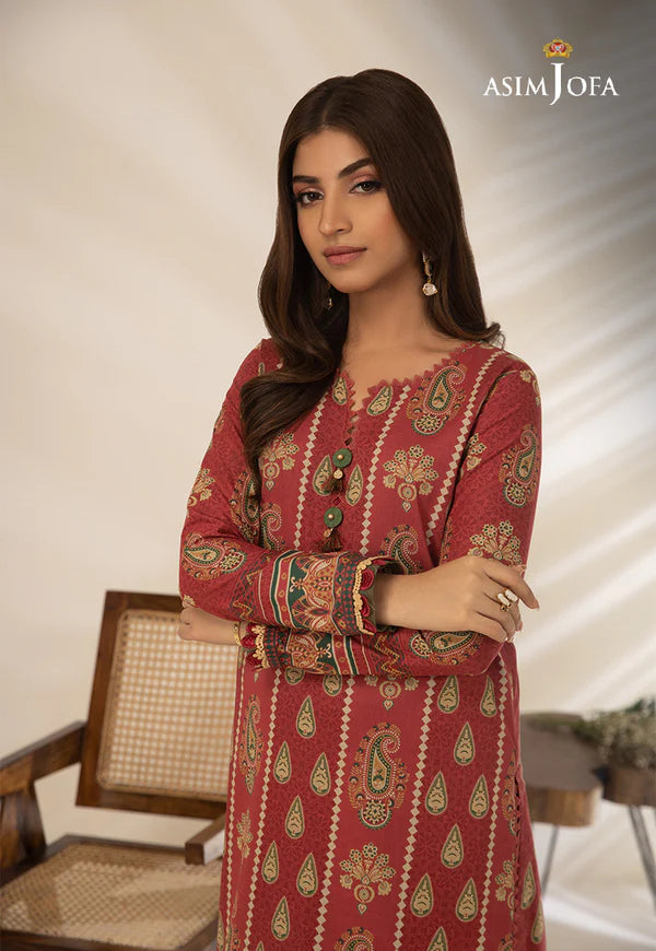 Asim Jofa Printed Cambric Shirt Unstitched 1-Piece | AJBP-29