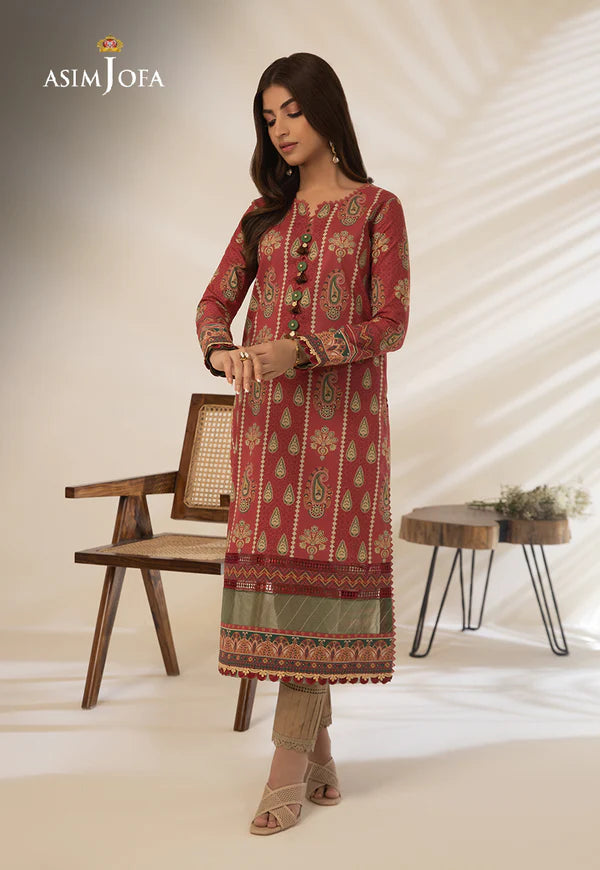 Asim Jofa Printed Cambric Shirt Unstitched 1-Piece | AJBP-29