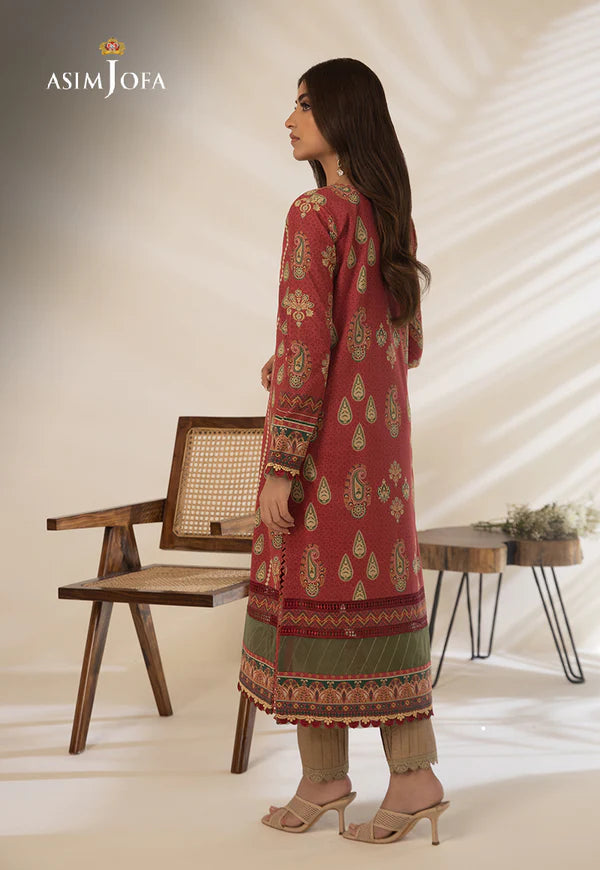 Asim Jofa Printed Cambric Shirt Unstitched 1-Piece | AJBP-29