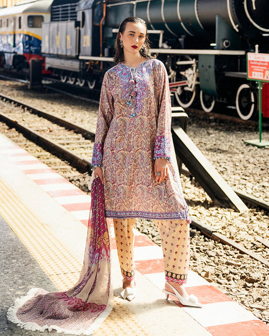 Roheenaz Taneez Block Print Lawn Collection | Sahar-5A