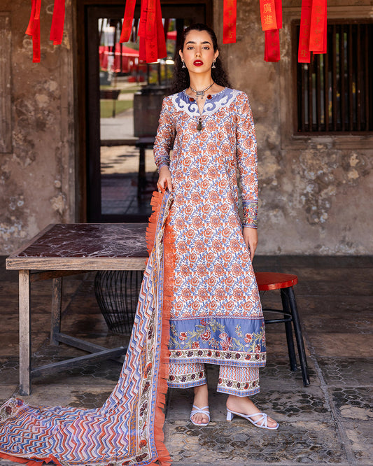 Roheenaz Taneez Block Print Lawn Collection | Neda-9A