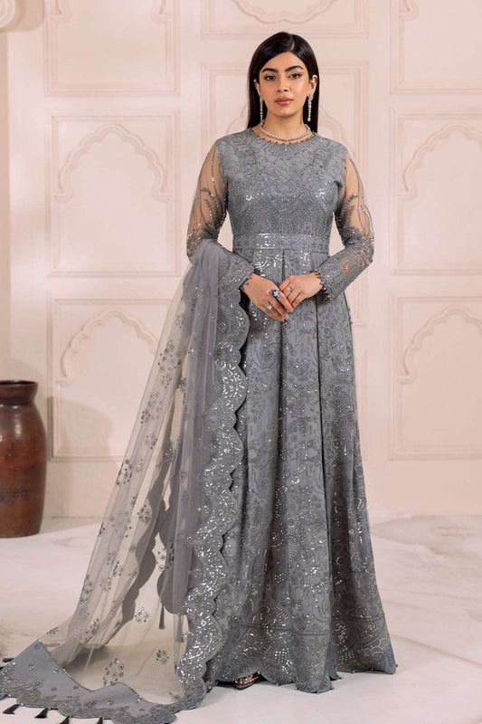 Alizeh Dua Luxury Formals | Khirad- Grey - Mirha Fashion - Alizeh - Luxury Formals -