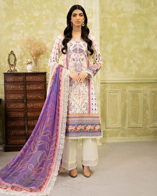 Roheenaz Flora Unstitched Lawn 2024 |evangeline-1